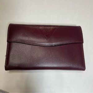 Prince Gardner NWOT Burgundy Leather Wallet checkbook card holder. Coin purse.